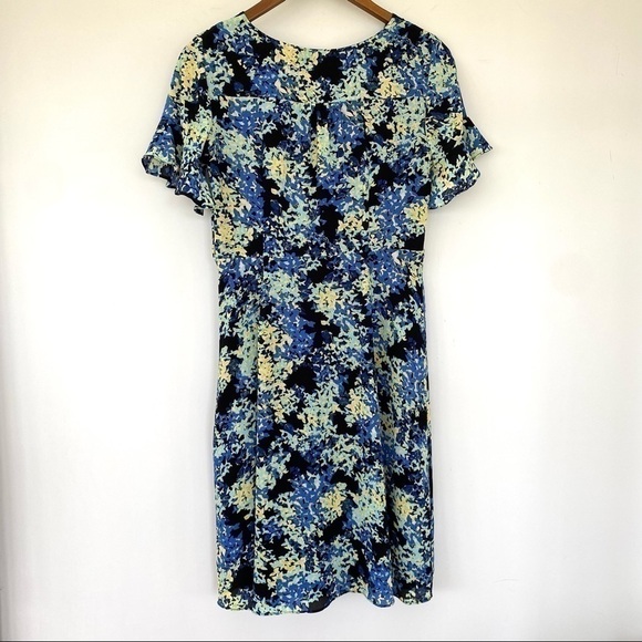 Talbots fit and flare midi dress with v-neckline and ruffle sleeves, petite - Picture 6 of 11